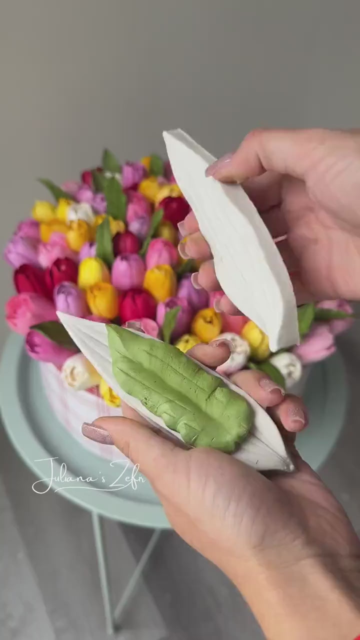 Tulip Leaf Silicone Veiner  Mold | food grade marshmallow zefir decorating tool