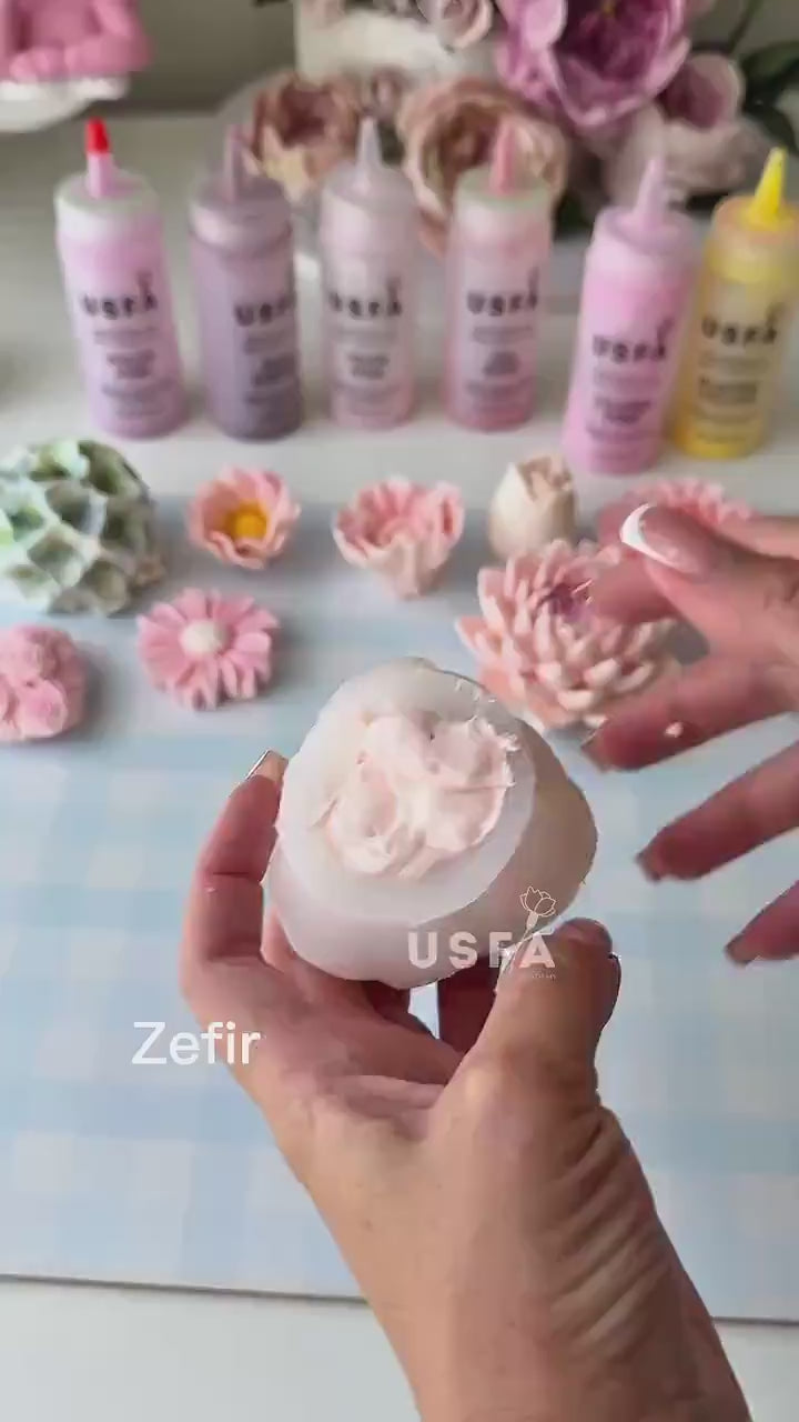 Peony Heart Silicone Mold | food grade marshmallow zefir decorating tool