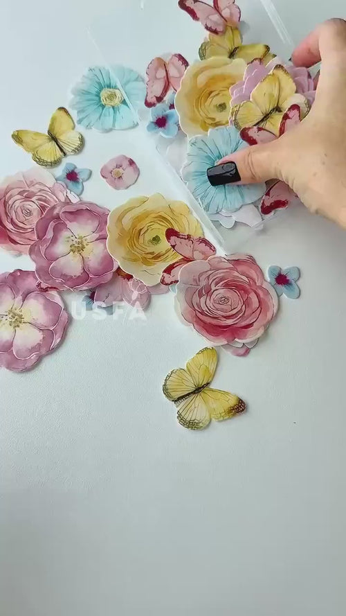 100 Floral Edible Toppers, Wafer Paper Flower Decorations, Edible Cupcake Toppers, Flower Cake Decor