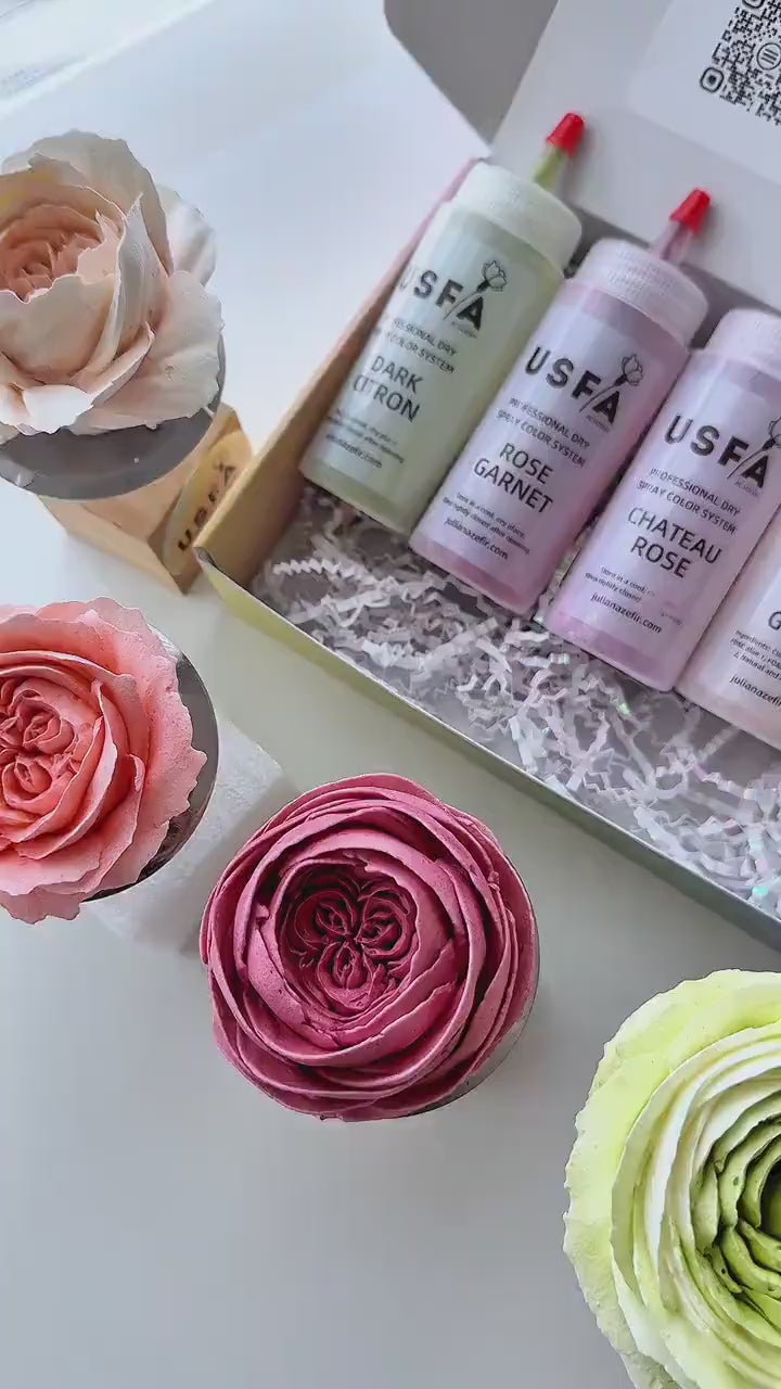 Tea Rose Dry Spray Color System – Airbrush Alternative for Piped Flowers