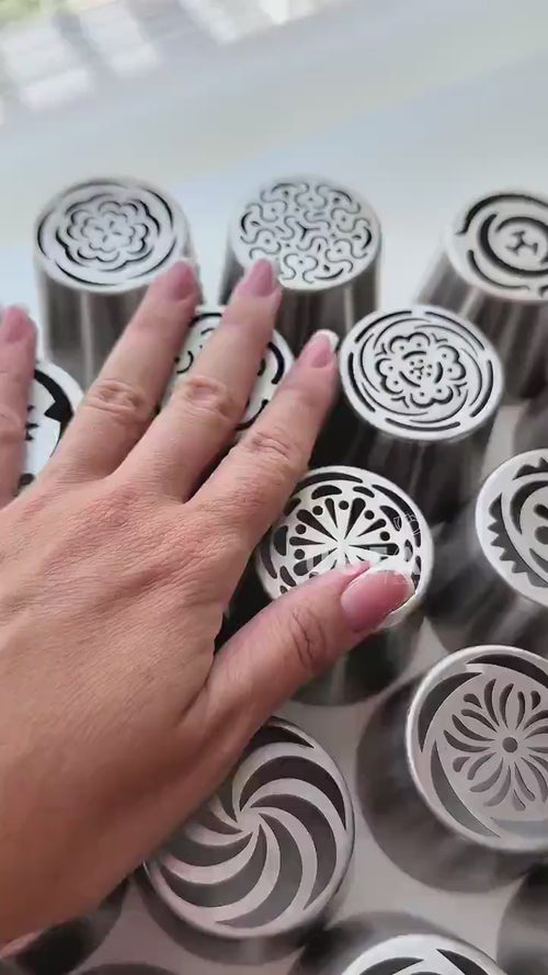 9 XL Russian Piping Tips, Stainless Steel Zefir Flower Nozzles