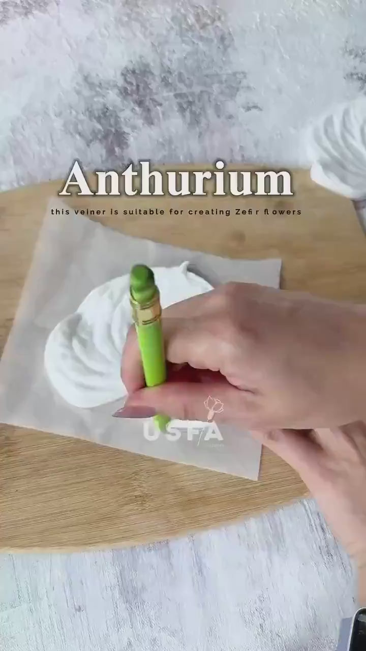 Anthurium Silicone Veiner  Mold | food grade marshmallow zefir decorating tool